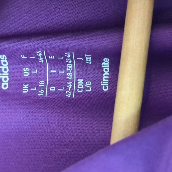 Adidas Climalite Shirt Women's Large Purple Long Sleeve Running Athletic 1/4 Zip - Picture 5 of 9